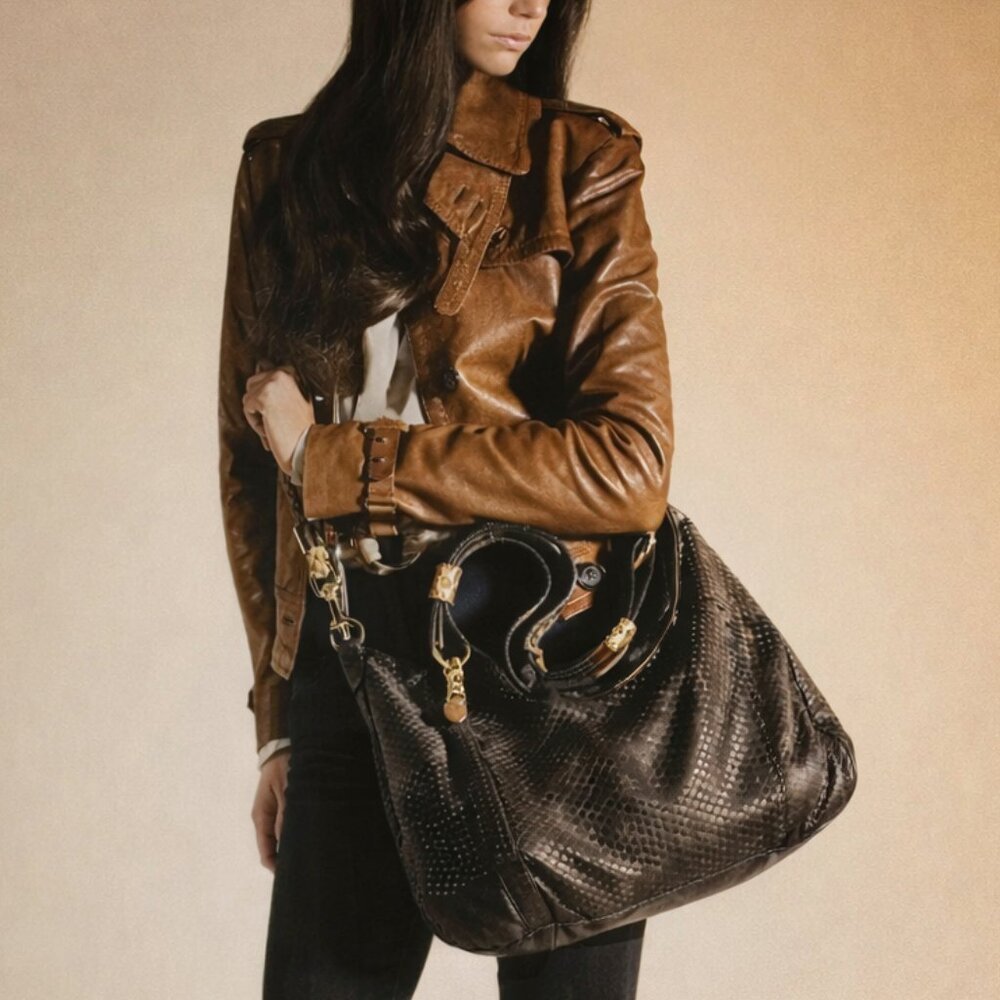 New, Gucci Resort Cognac Leather Moto Jacket